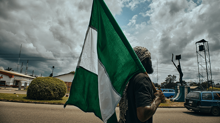 Port Harcourt, Nigeria, during an #EndSARS protest in 2020 – what began as a campaign against police violence sparked broader calls for systemic reform and social justice in Nigeria. Photo by Emmanuel Ikwuegbu on Unsplash.