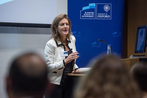 Ngaire woods at a government conference