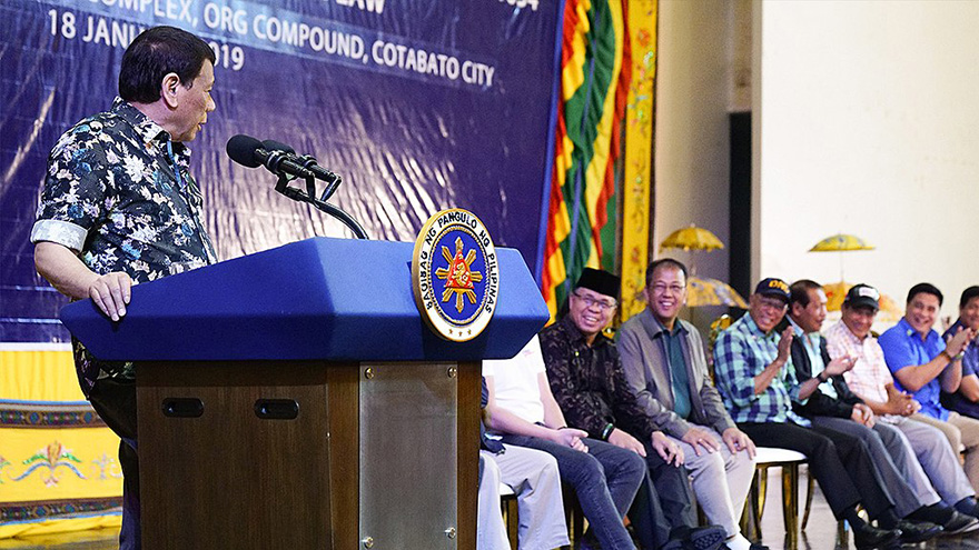 Rodrigo Duterte at the Peace Assembly for the Ratification of Bangsamoro Organic Law