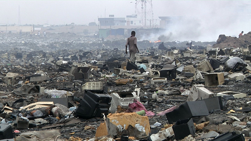 Computer recycling in Africa.