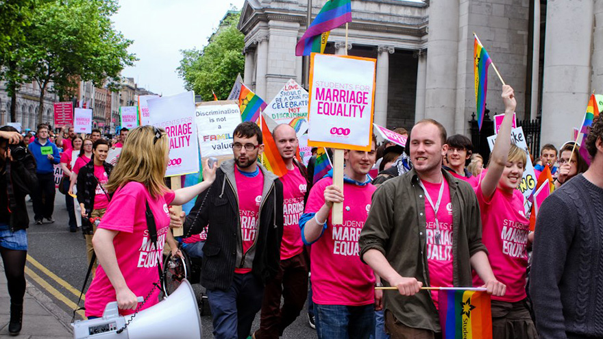 Pádraig during a march for marriage equality in Dublin, Ireland (Photo: Emmet Curtin)