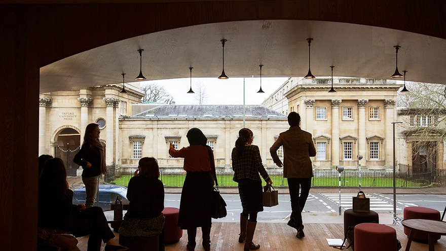 The ‘Window to the World’ at the Blavatnik School. 