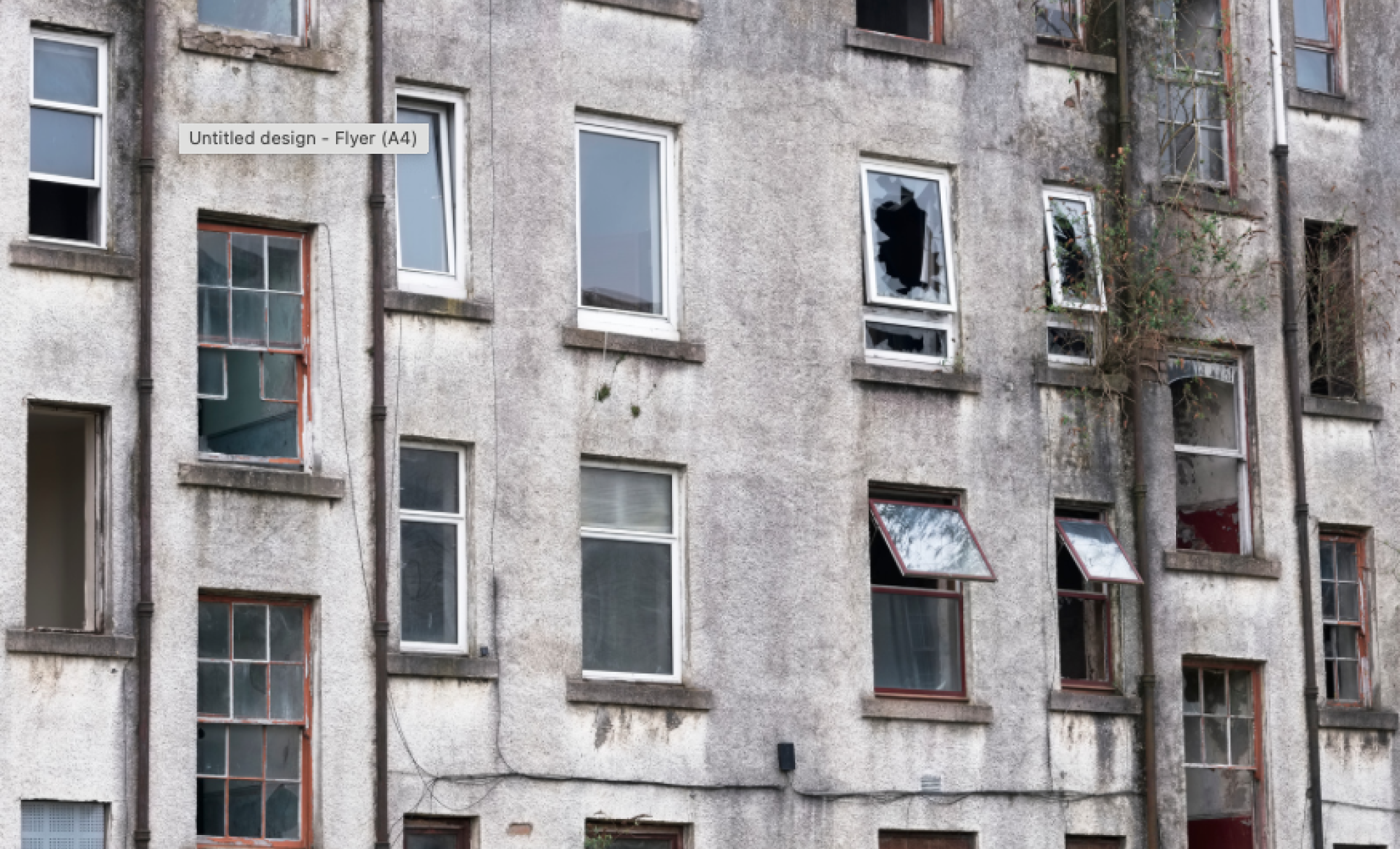 Derelict apartment building in UK