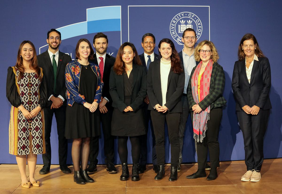 DPhil students with Ngaire Woods and Julien Labonne
