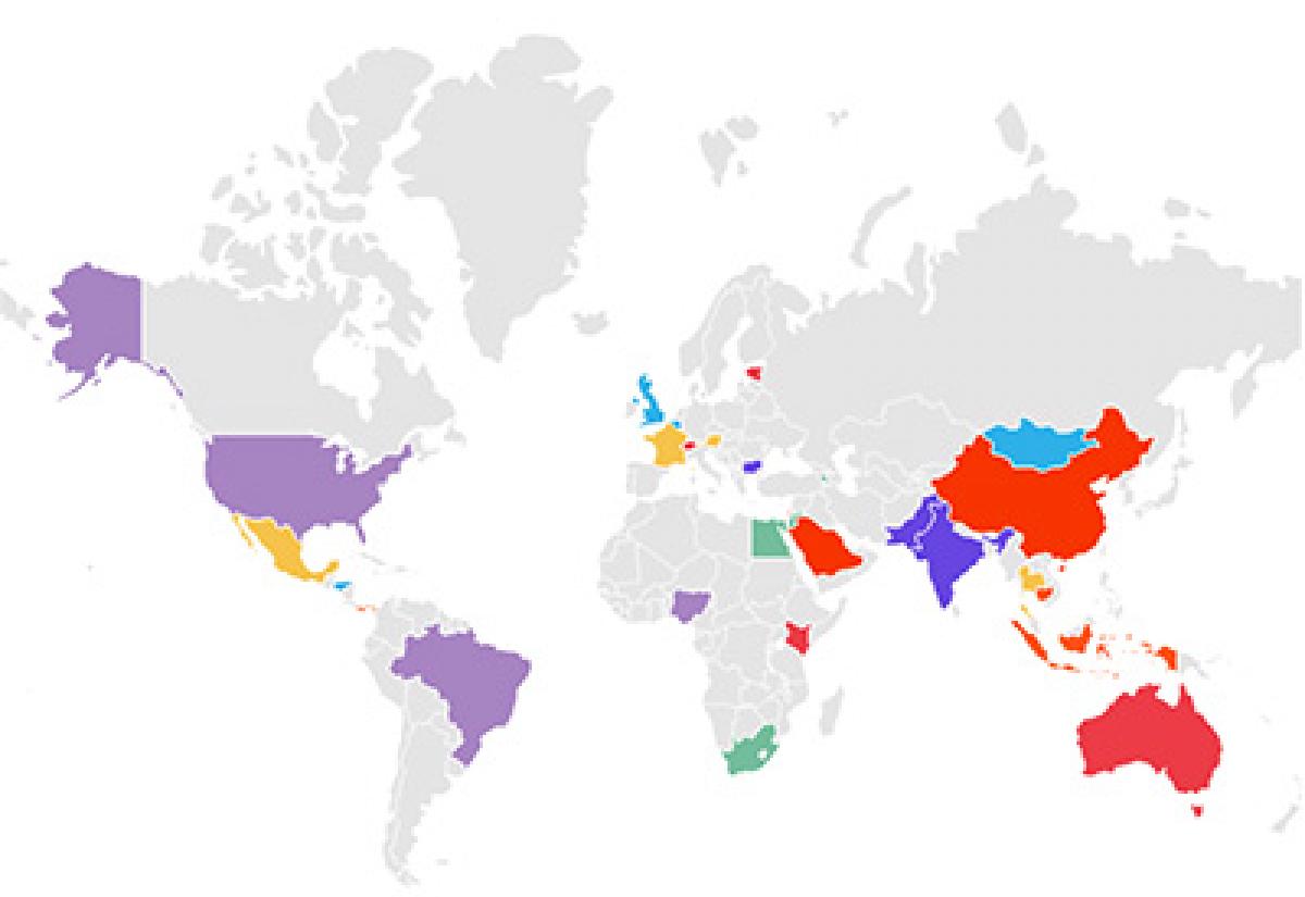 Infographic map of the world